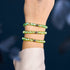 Grüner Mond | Silber | Galaxie Glas Makramee Perlen Armband